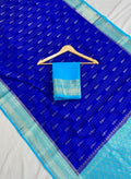 Premium Royal Blue Semi Katan Silk Saree
