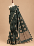 Elegant Classic Black Semi Tussar Silkworm Saree - SS061