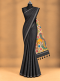 Checked Kalamkari Design Saree