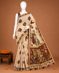 Premium Kalamkari Printed Kerala Cotton Saree - Onam025