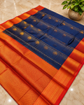 Premium Dark Blue Vairaoosi Silk Saree