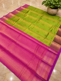Premium Parrot Green Vairaoosi Silk Saree