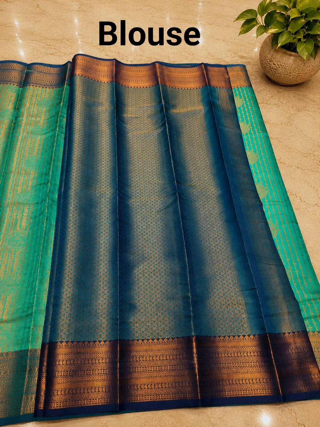 Premium Turquoise Vairaoosi Silk Saree