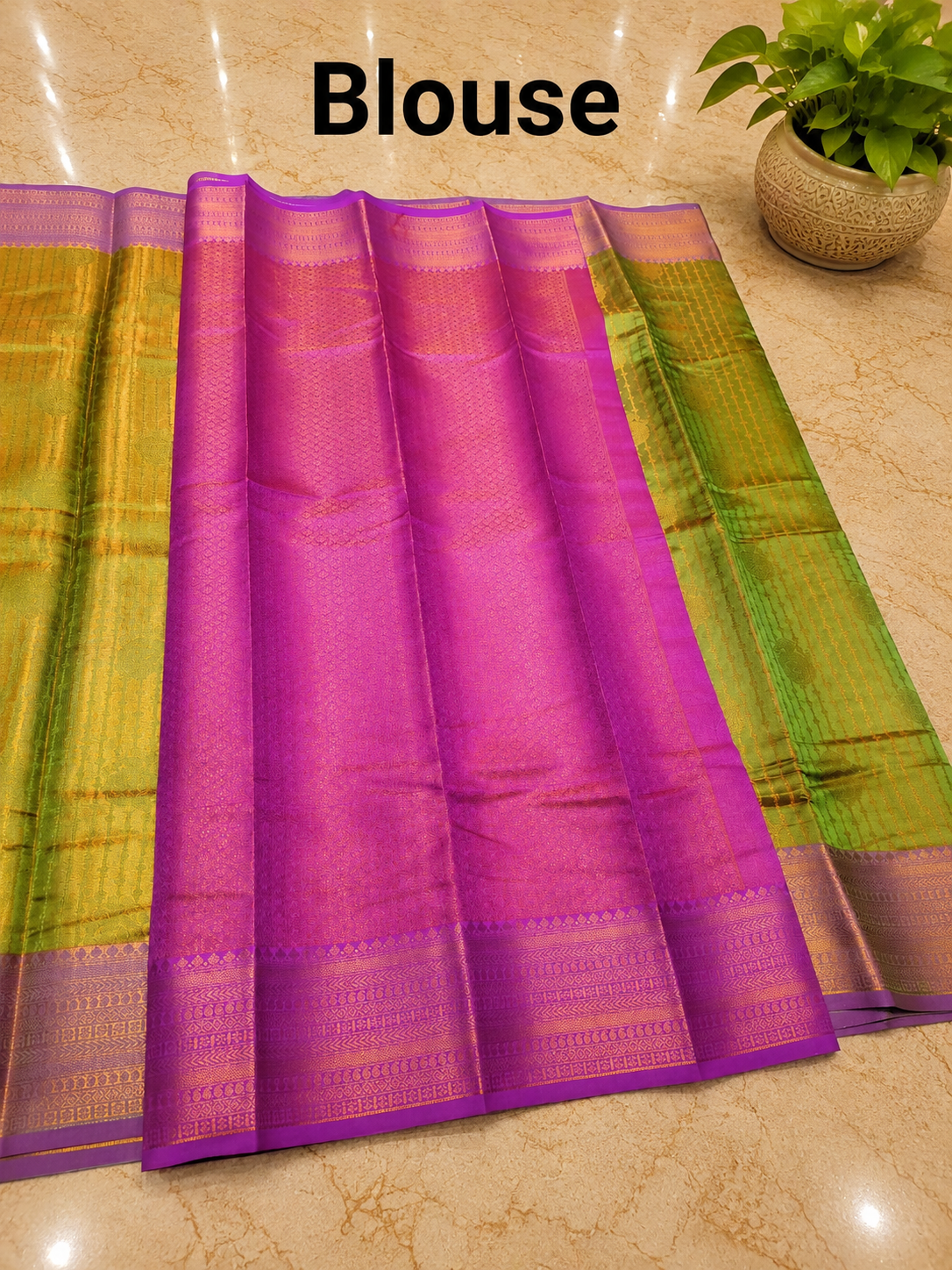 Premium Parrot Green Vairaoosi Silk Saree