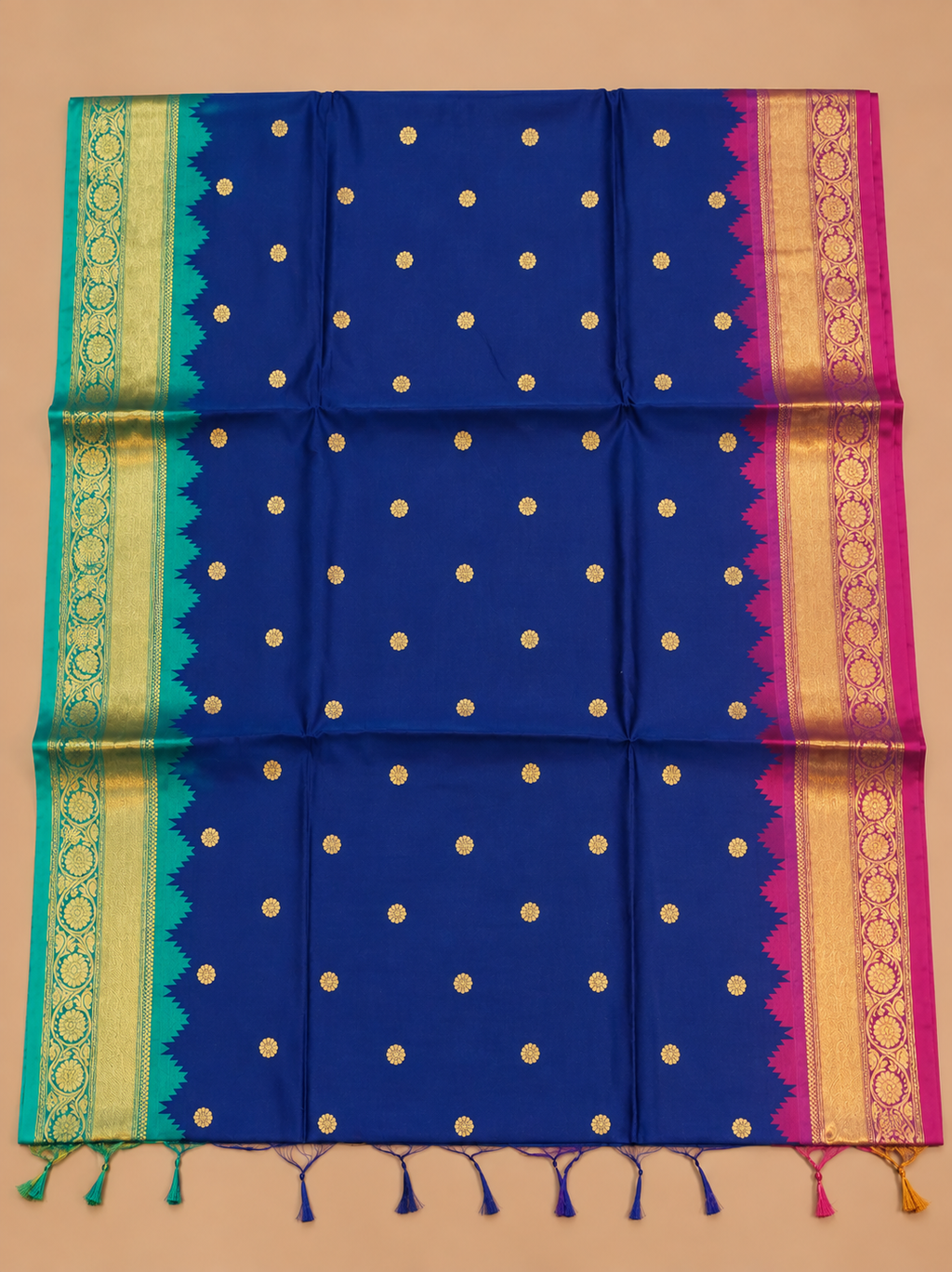 Premium Royal Blue Banarasi Semi Katan Soft Silk Saree - RB057