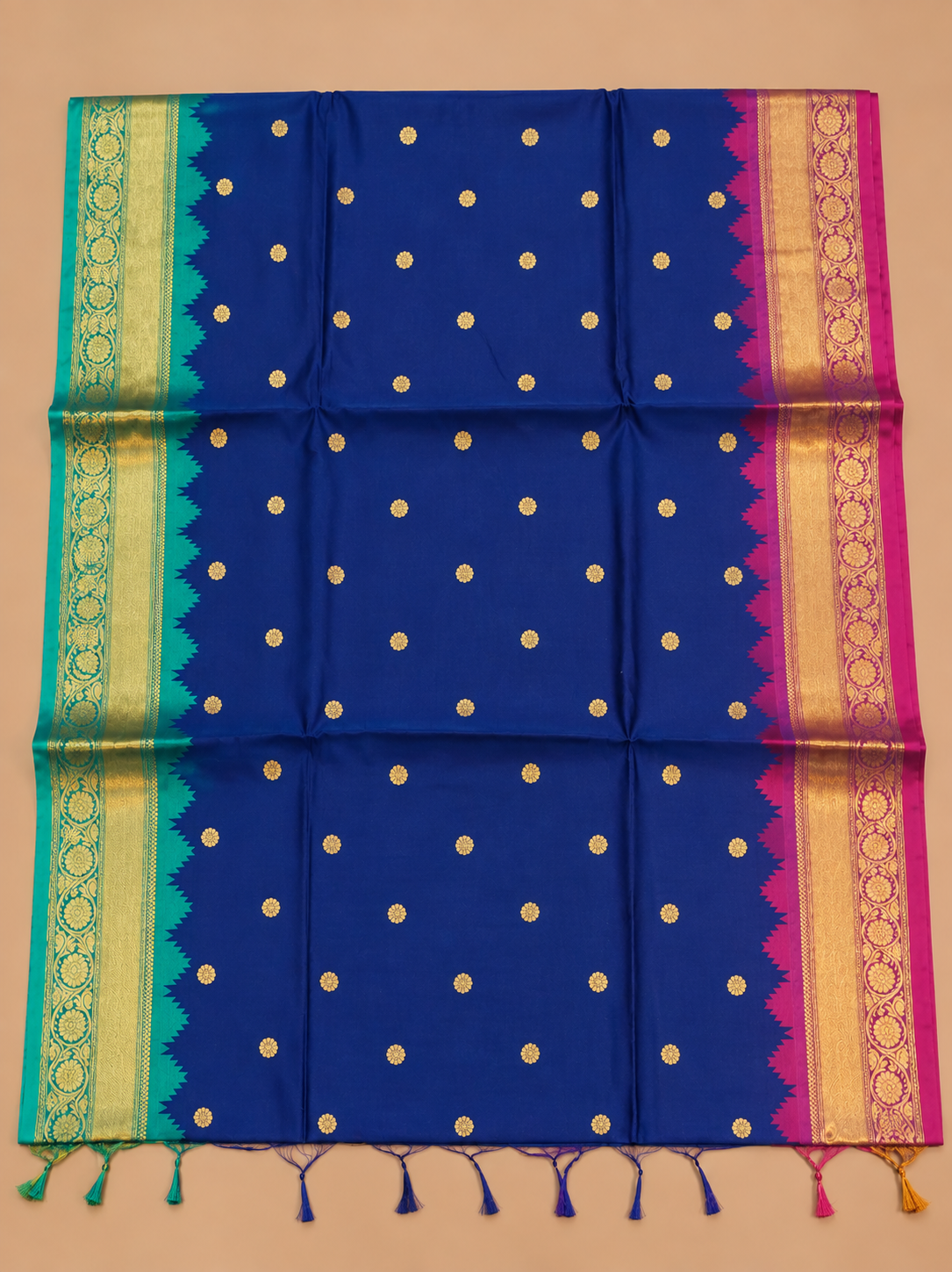 Premium Royal Blue Banarasi Semi Katan Soft Silk Saree - RB057