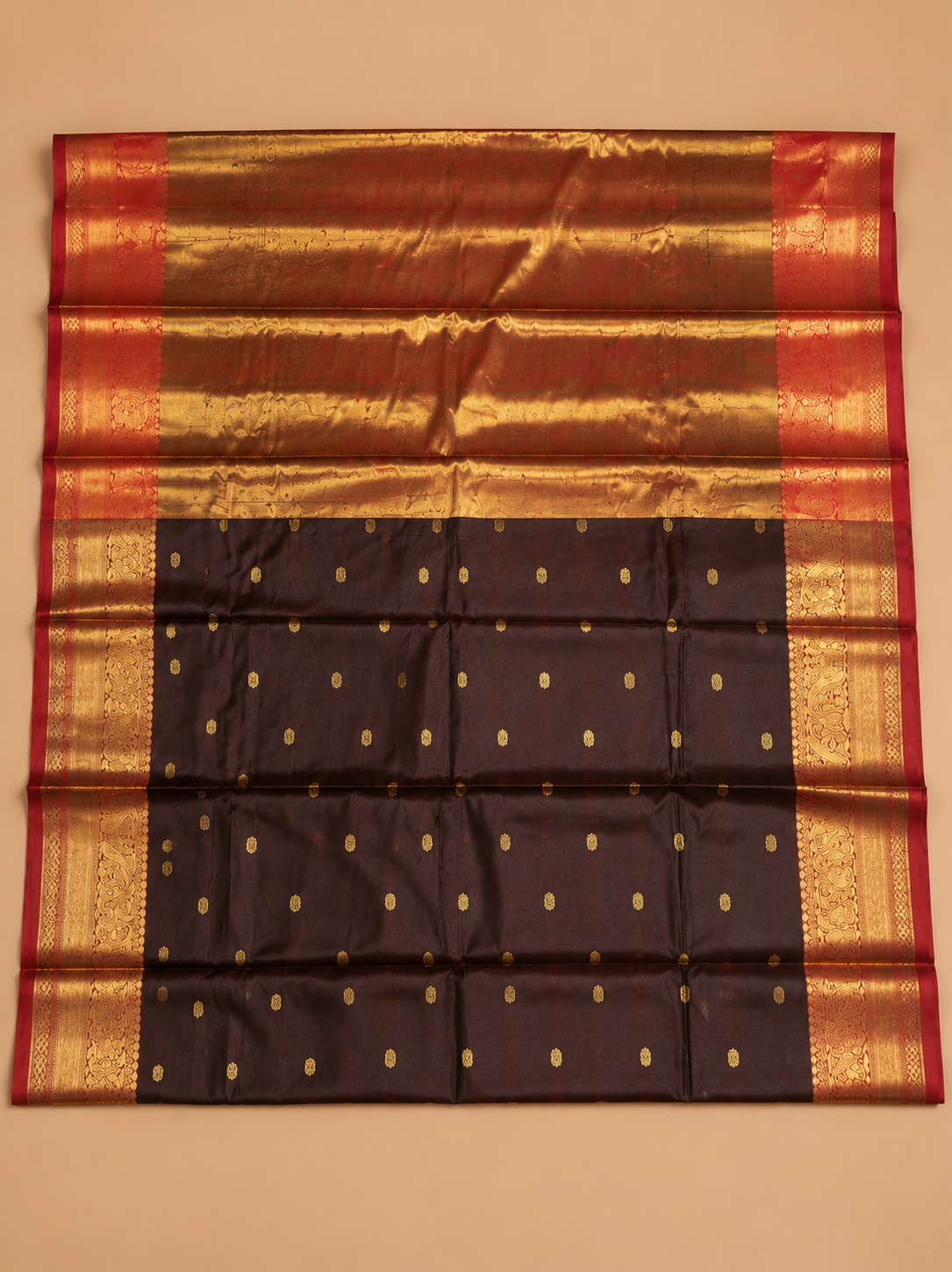 Premium Coffee Brown Banarasi Semi Katan Soft Silk Saree - CB055