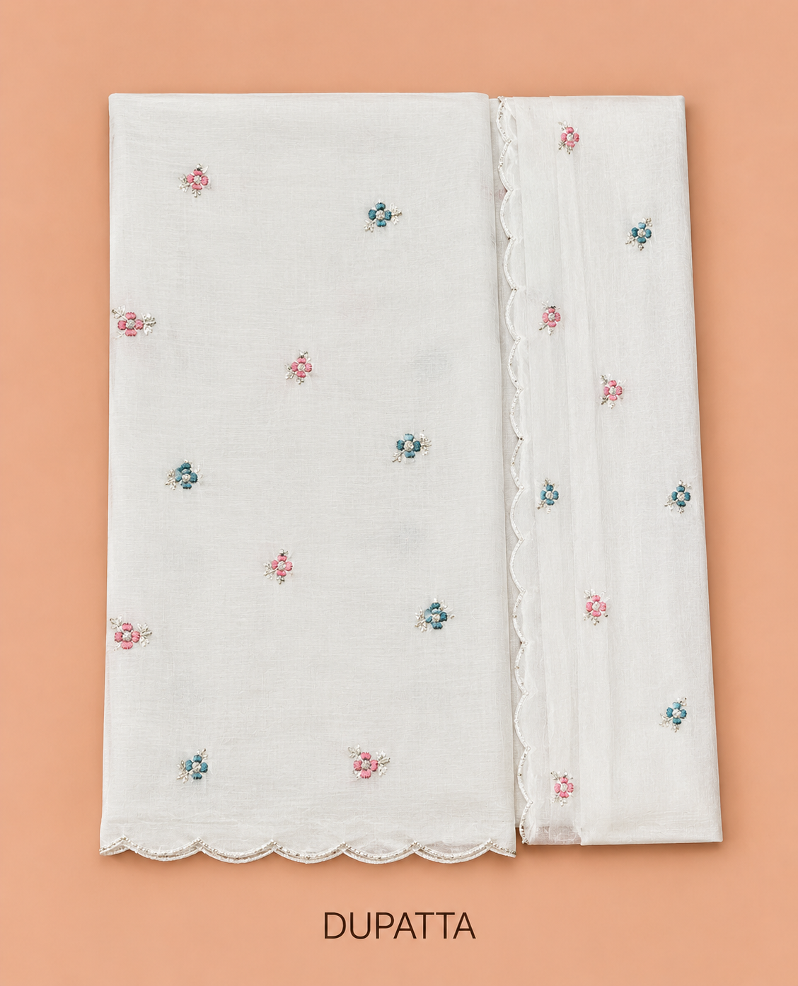 Elegant Off-White Embroidered Cotton Salwar Material - SM060