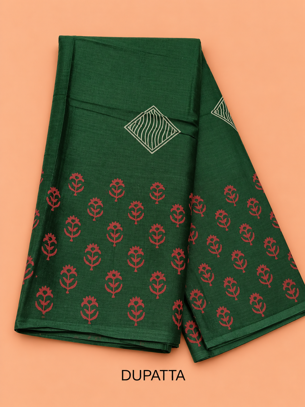 Elegant Bottle Green Floral Butta Embroidery Cotton Salwar Material - SM060