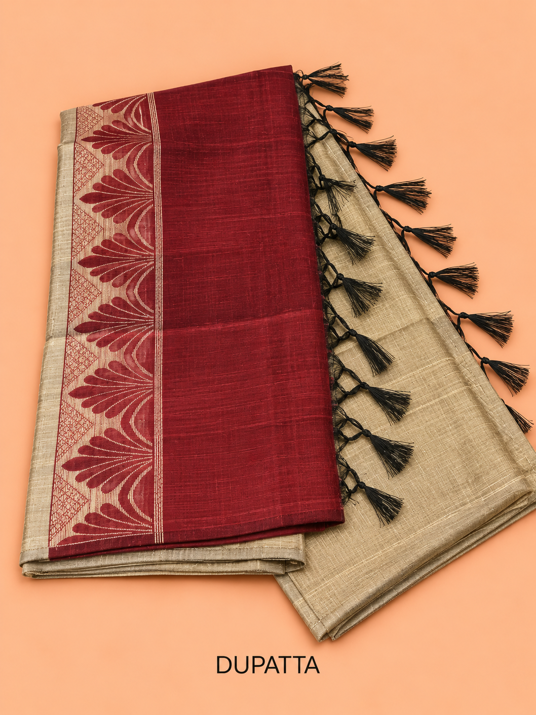 Elegant Maroon Woven Checks with Leaf Butta Cotton Salwar Material - SM060