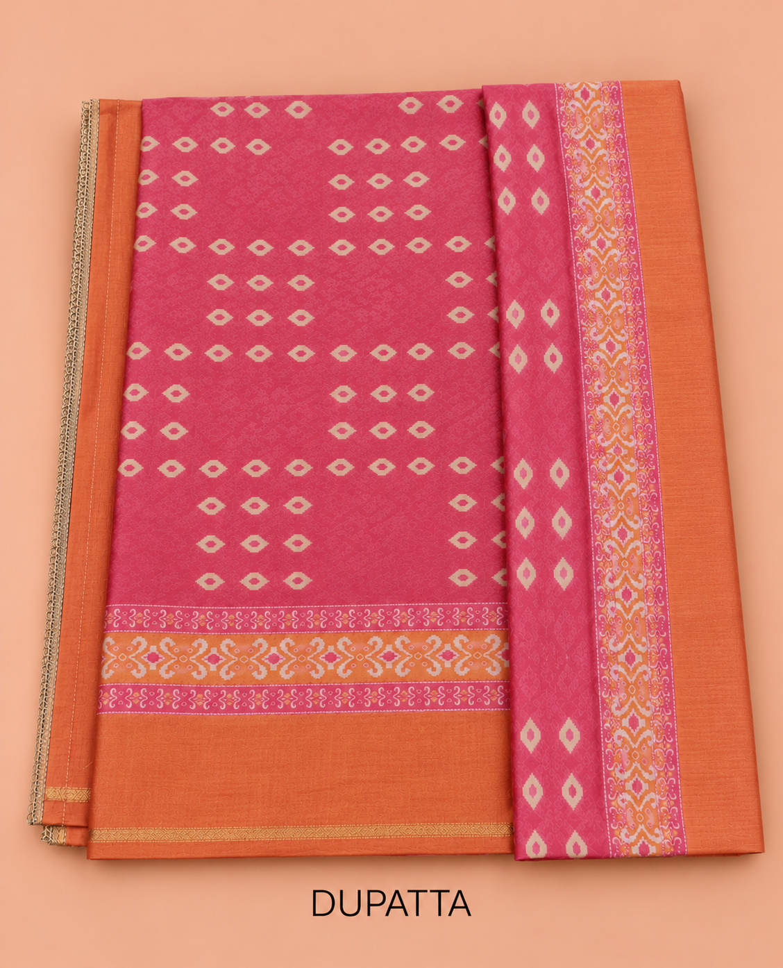 Premium Rani Pink Mirror & Thread Work Cotton Salwar Material - SM060