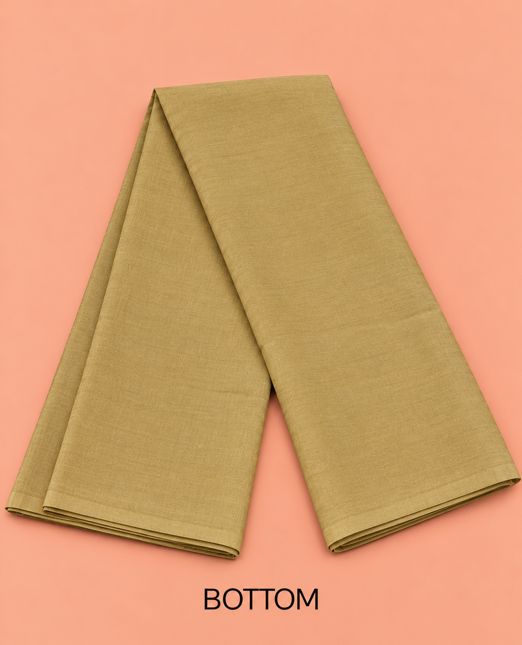Premium gold-khakifarbenes bedrucktes Salwar-Material aus Baumwolle mit Stickerei - SM060
