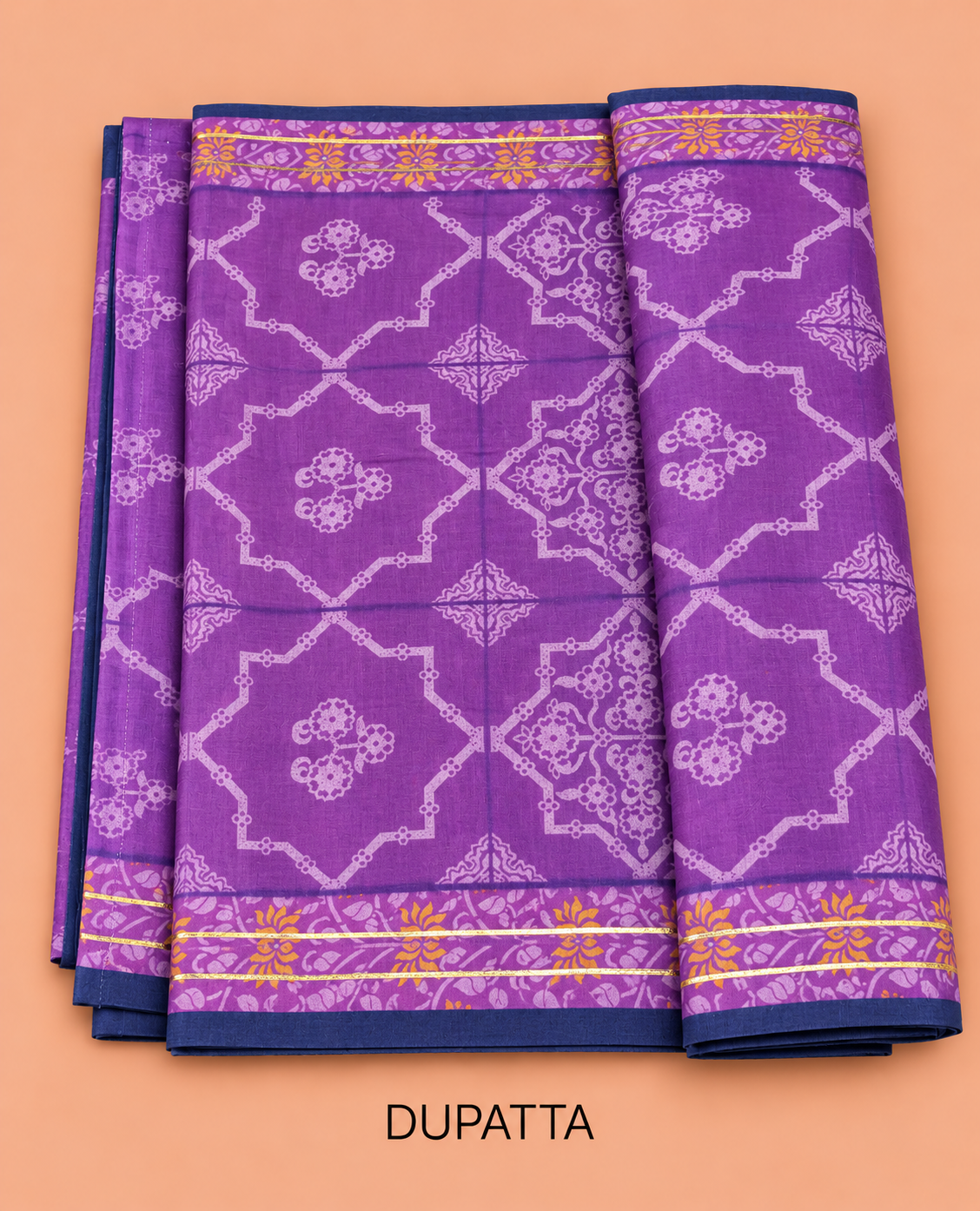 Elegant Pink Purple Ombre Embroidered Silk Cotton Salwar Material - SM060