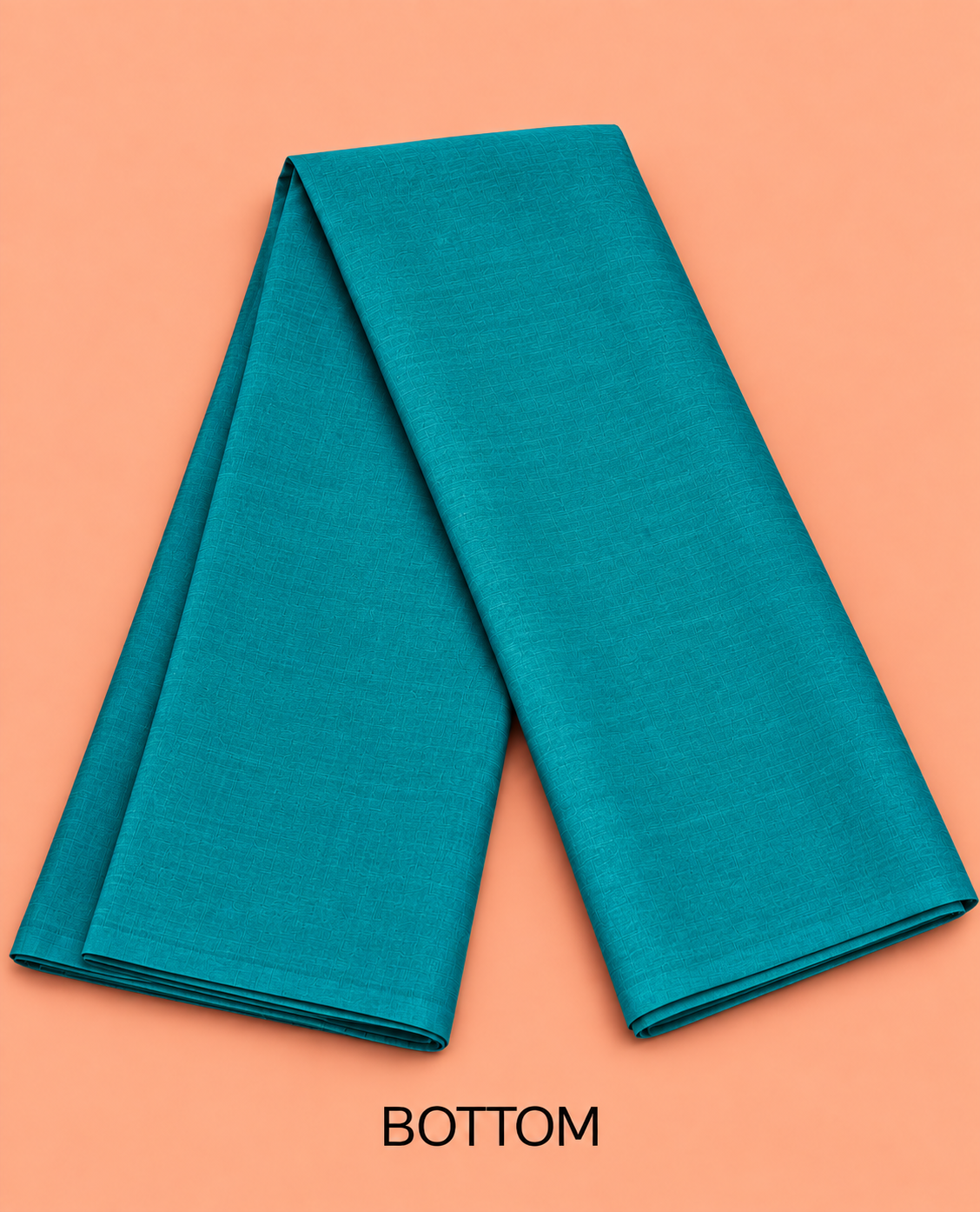 Elegant Teal Blue Dotted Floral Print Cotton Salwar Material - SM060