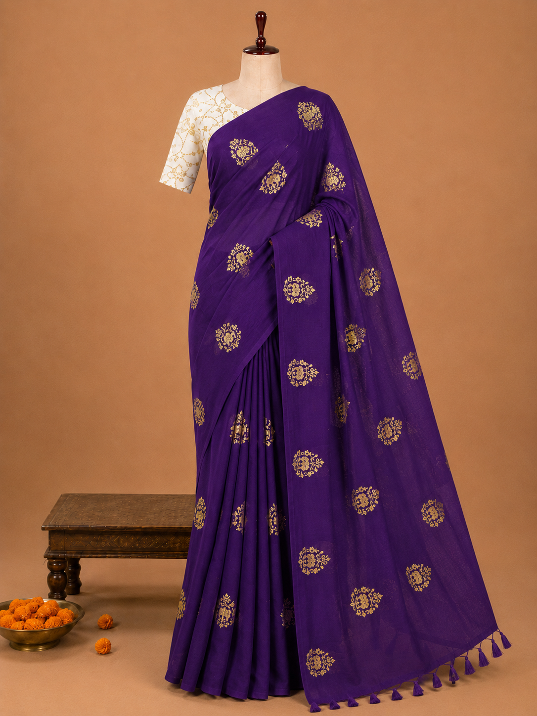 Premium Purple Fancy Georgette Silkworm Saree