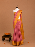 Premium Dusty Pink Semi Tissue Silk Saree