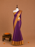 Premium Royal Purple Semi Tissue Silk Saree