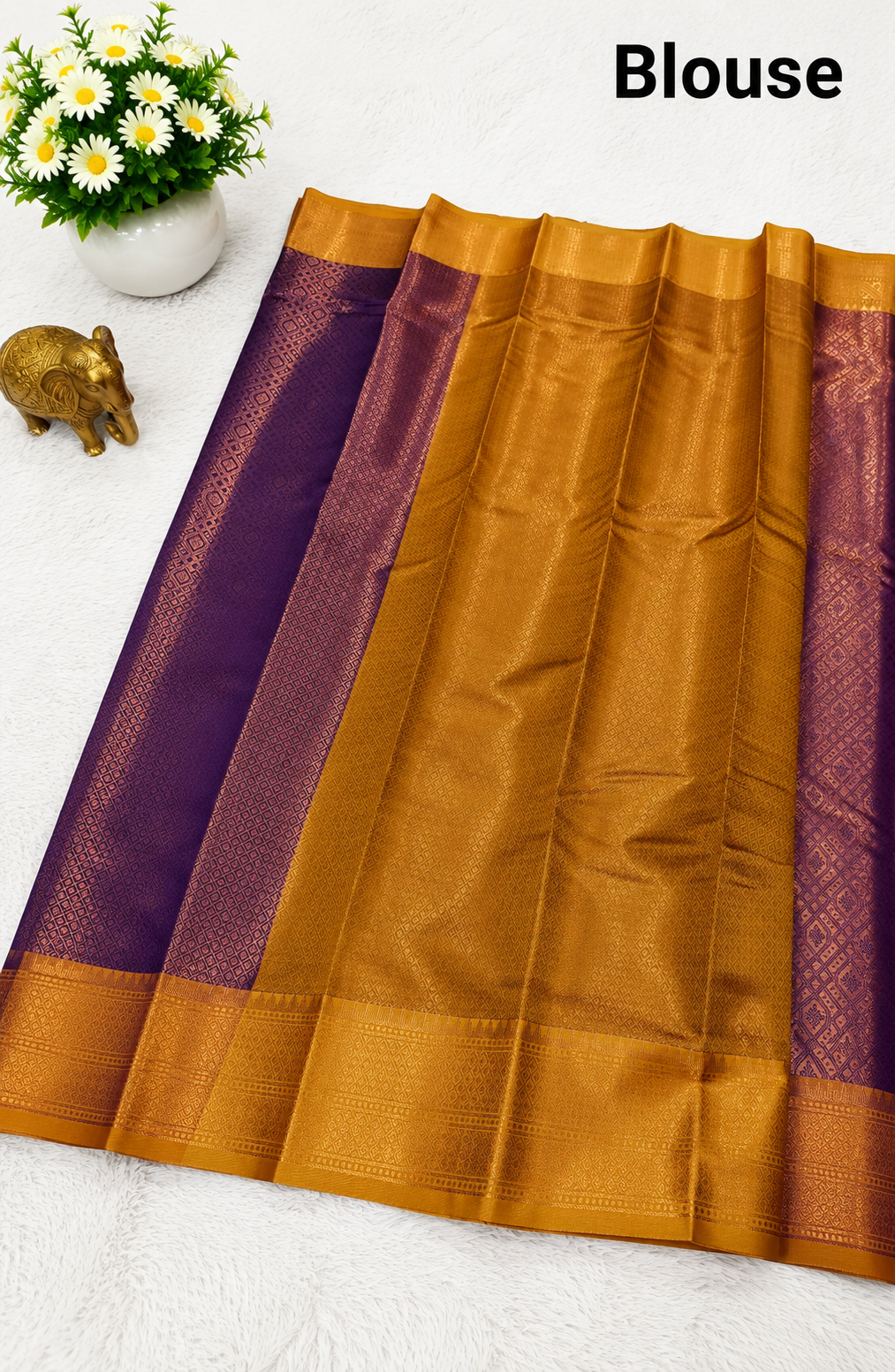 Premium Royal Purple Semi Tissue Silk Saree