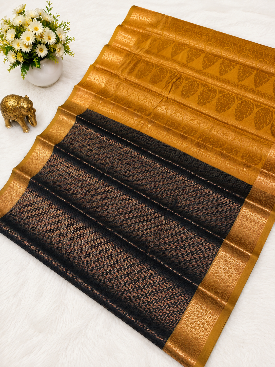 Premium Maroon Copper Semi Tissue Silk Saree