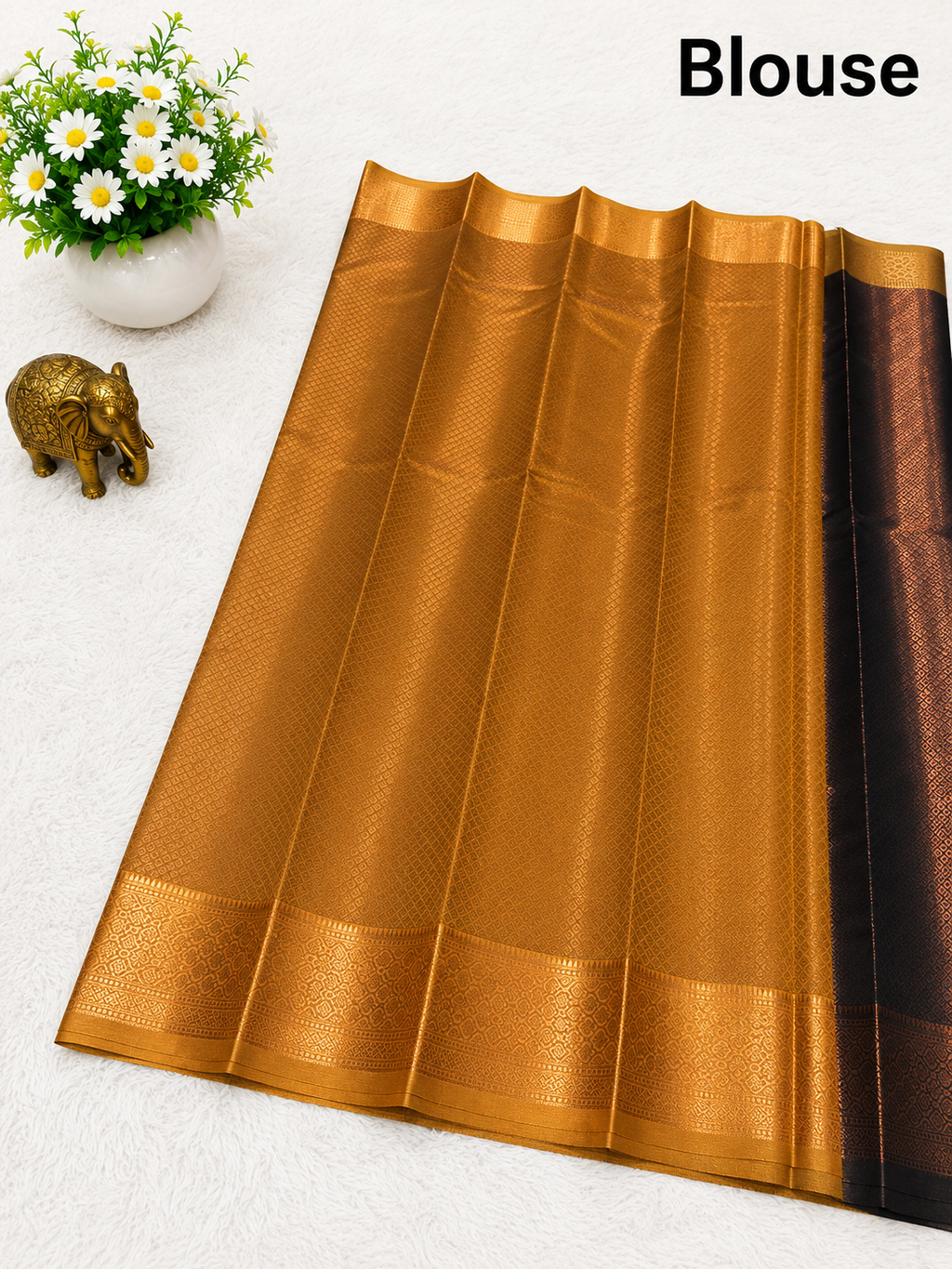 Premium Maroon Copper Semi Tissue Silk Saree