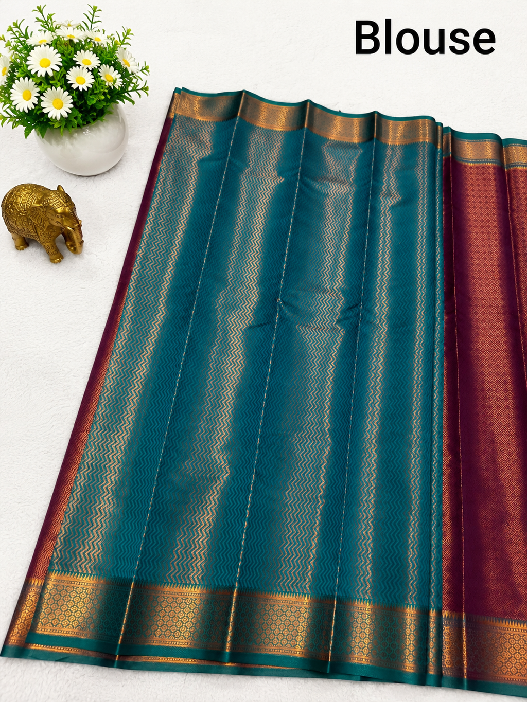Premium Wine Red Semi Tissue Silk Saree