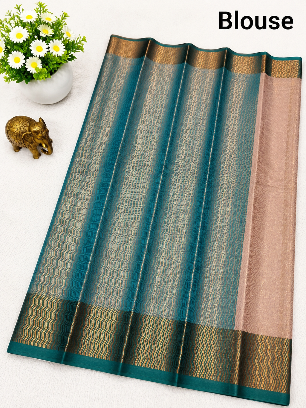 Premium Dusty Rose Semi Tissue Silk Saree
