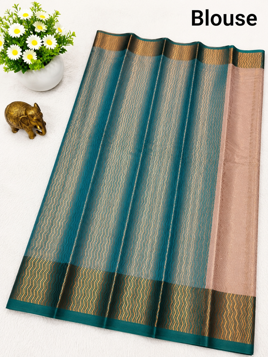 Premium Dusty Rose Semi Tissue Silk Saree
