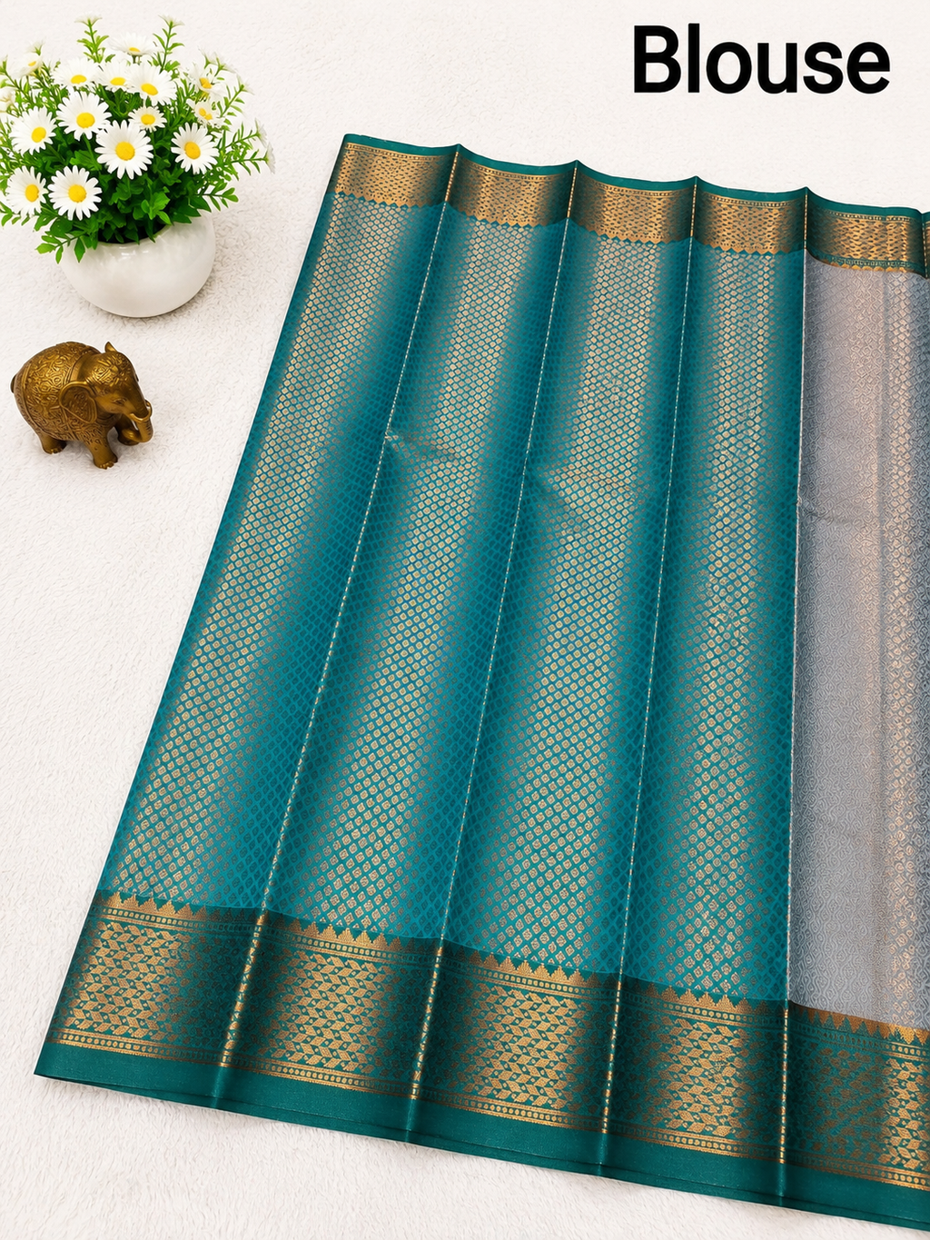 Premium Silver Gray Semi Tissue Silk Saree