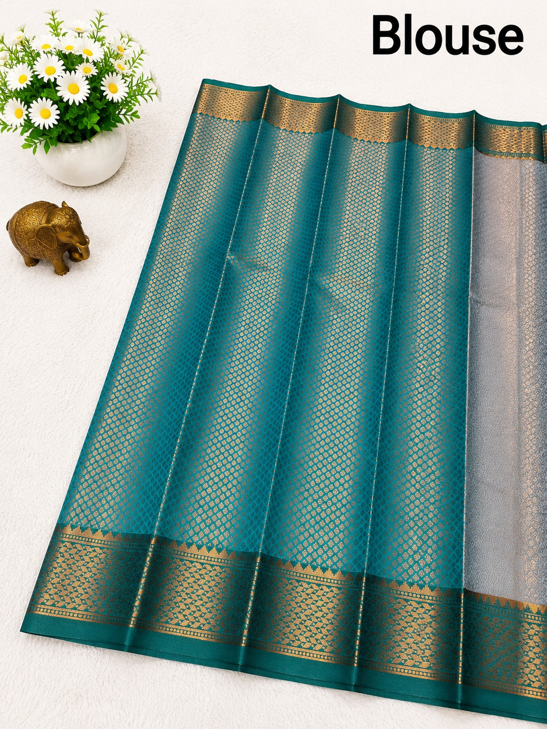 Premium Silver Gray Semi Tissue Silk Saree