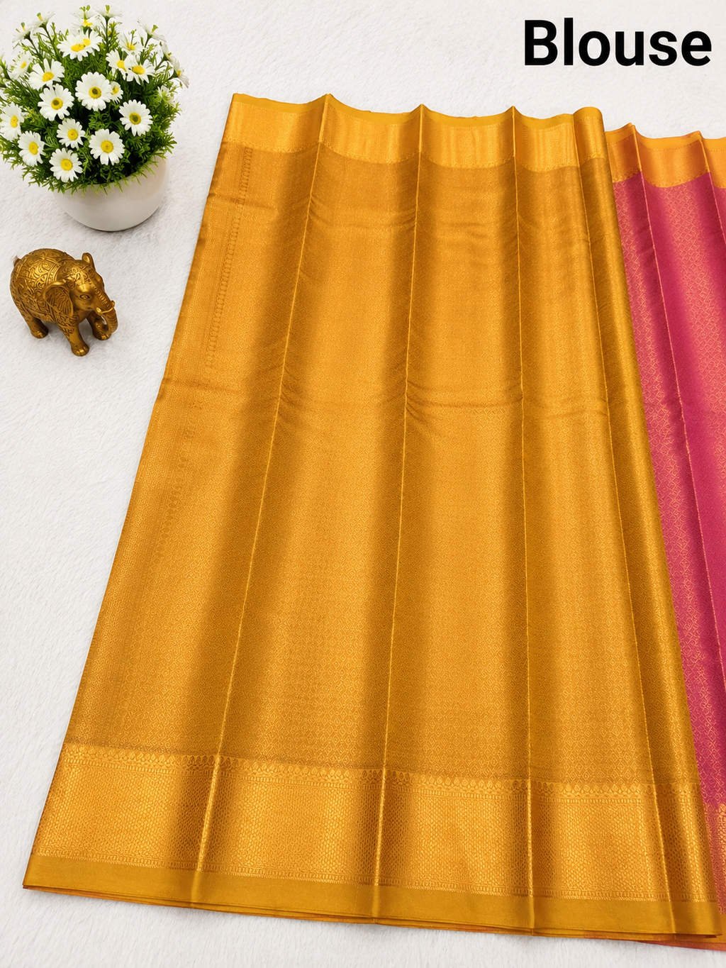 Premium Hot Pink Semi Tissue Silk Saree