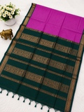 Premium Dark Magenta Checked Kalyani Cotton Saree