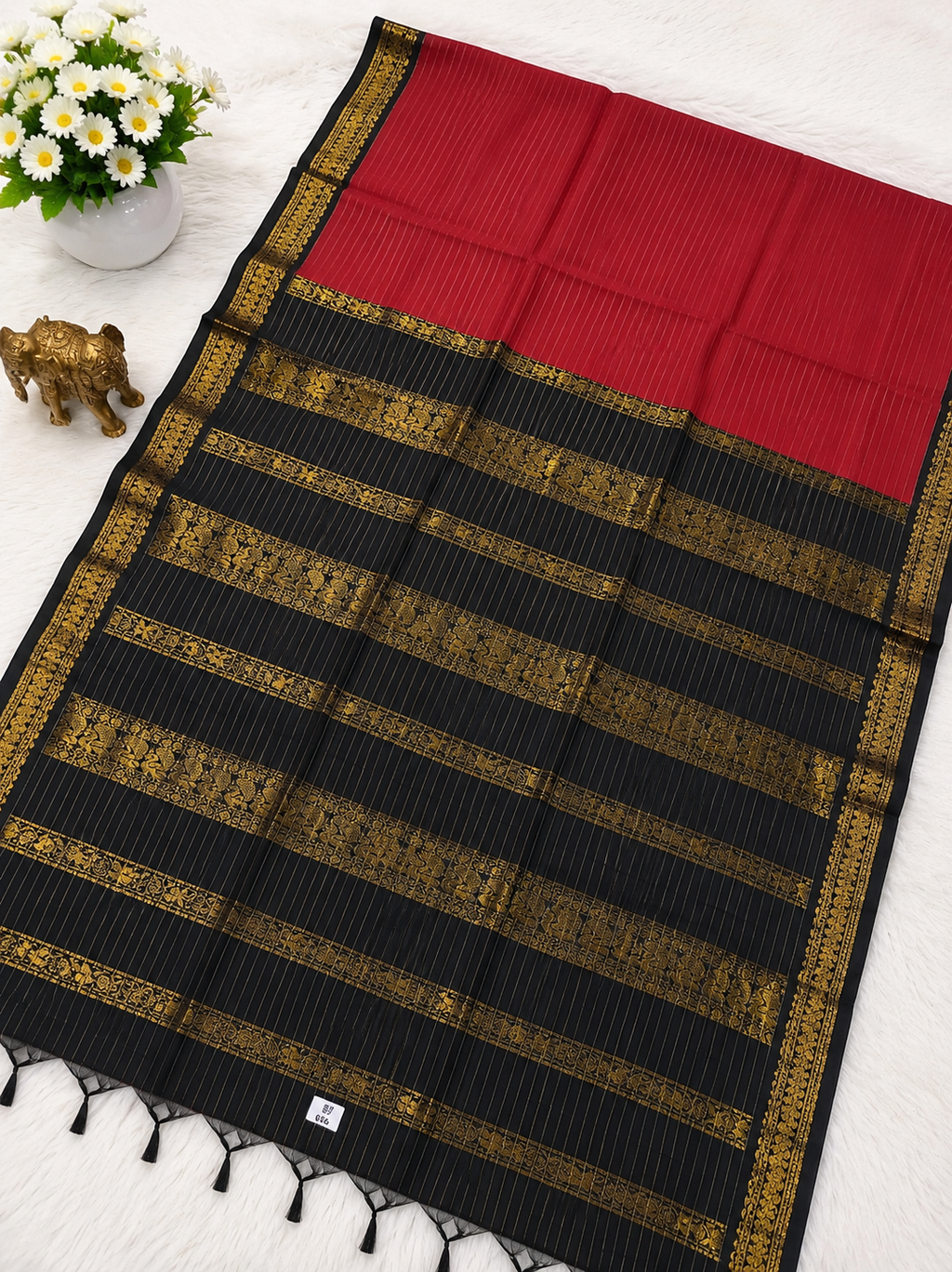 Premium Maroon Checked Kalyani Cotton Saree