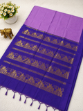 Premium Purple Checked Kalyani Cotton Saree