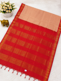 Premium Beige Checked Kalyani Cotton Saree