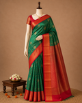 Premium Emerald Green Vairaoosi Silk Saree
