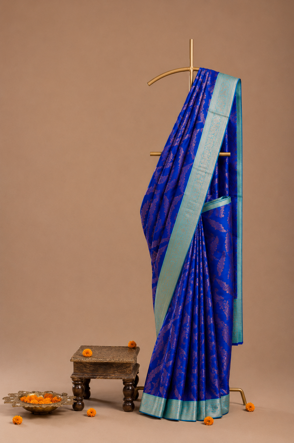Premium Banarasi Royal Blue Soft Semi Silk Saree