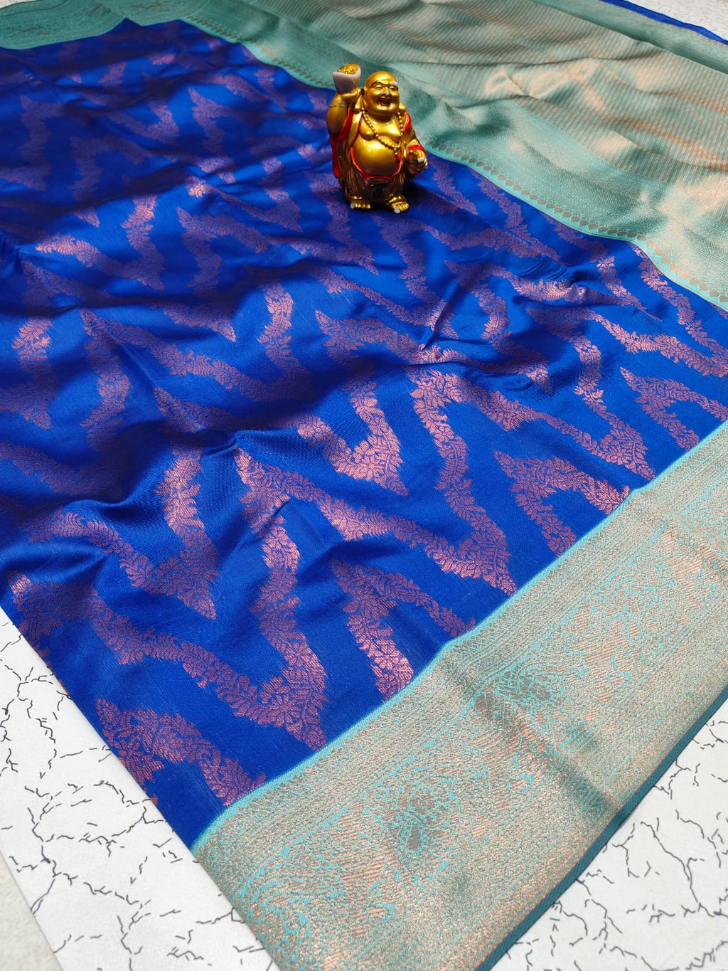 Premium Banarasi Royal Blue Soft Semi Silk Saree
