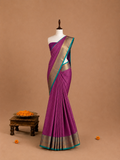 Luxury 1000 Butta Dark Magenta Soft Silk Saree