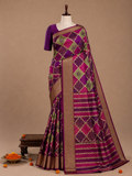 Premium Pink and Purple Diamond Jacquard Fancy Georgette Saree