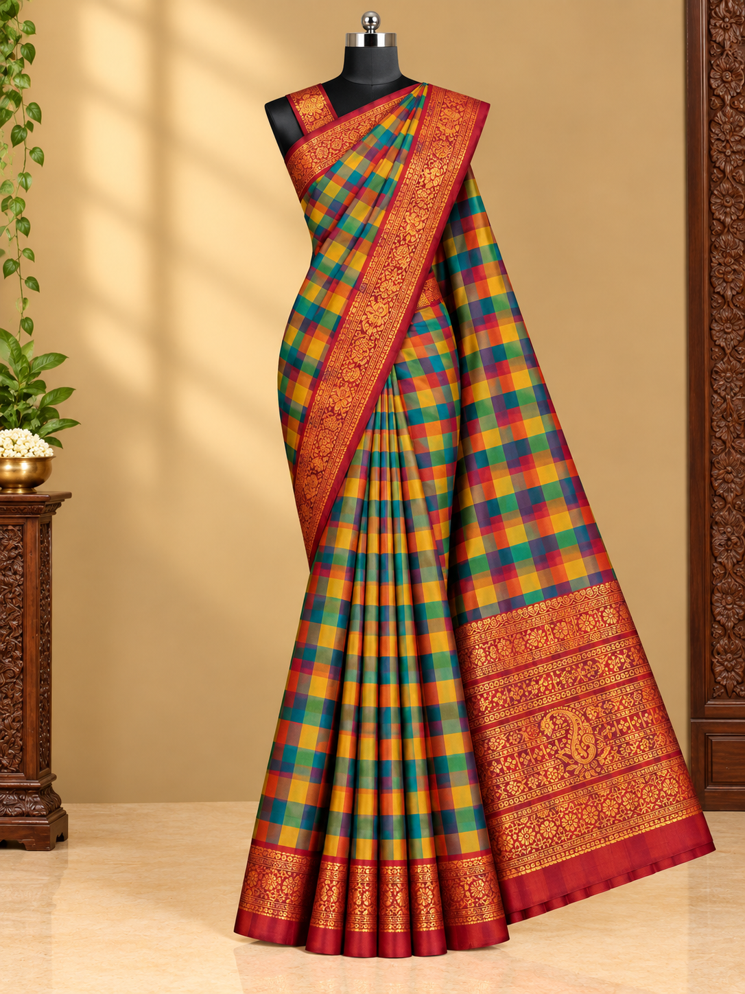 PREMIUM-SAREE-KOLLEKTION MIT KARO-ZARI-STICKEREI