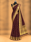 Pure Banarasi Coffee Brown Butta Saree