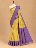 Elegant Mustard Yellow Semi Tussar Silkworm Saree - SS061