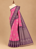 Elegant Pink Semi Tussar Silkworm Saree - SS061