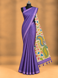 Checked Kalamkari Design Saree
