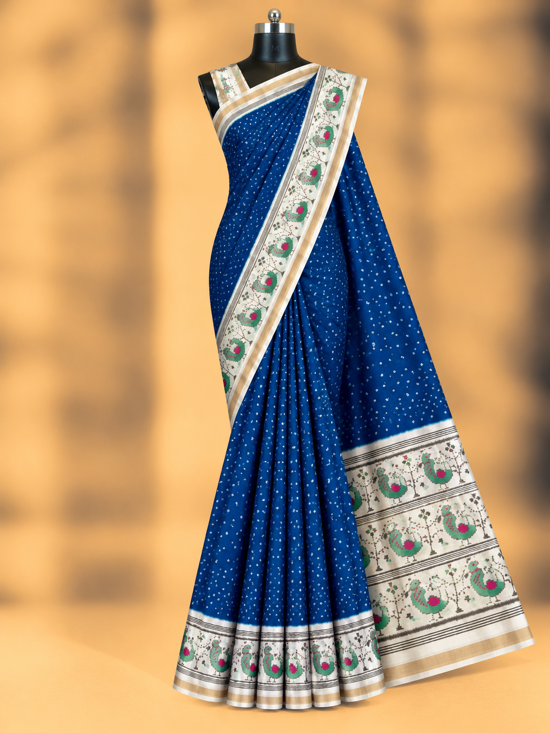 Elegant Premium Linen Cotton Saree With  Bandhani Designs