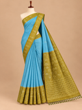 Elegant Sky Blue Semi Tussar Silkworm Saree - SS061