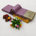 Premium Mauve Self-Design Jacquard Art Soft Silk Saree - MS040