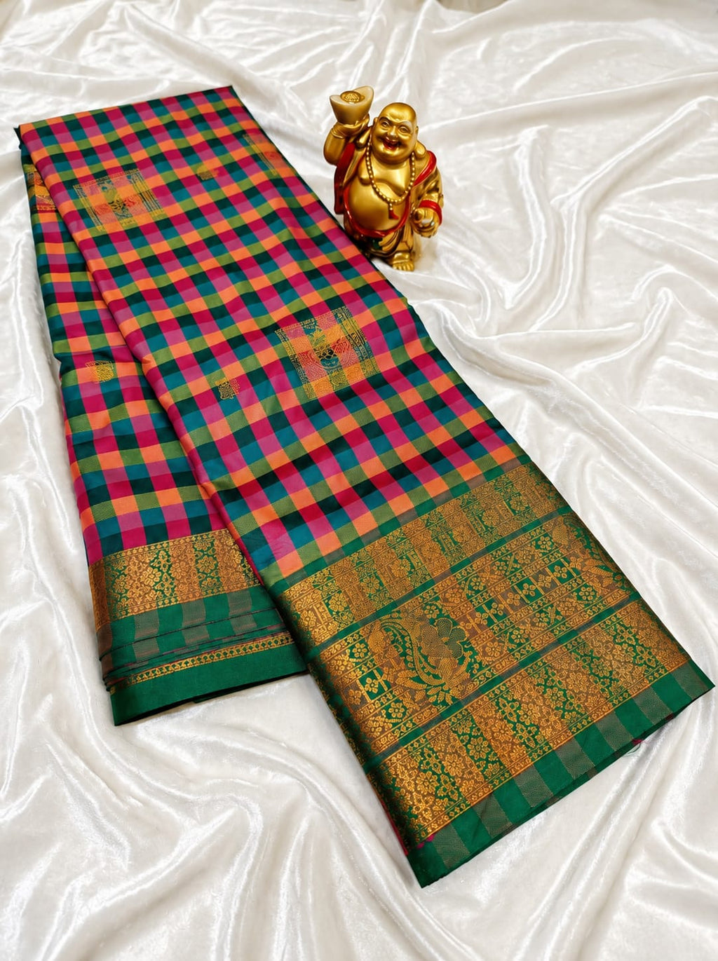 PREMIUM CHECKERED ZARI WORK SAREE COLLECTION
