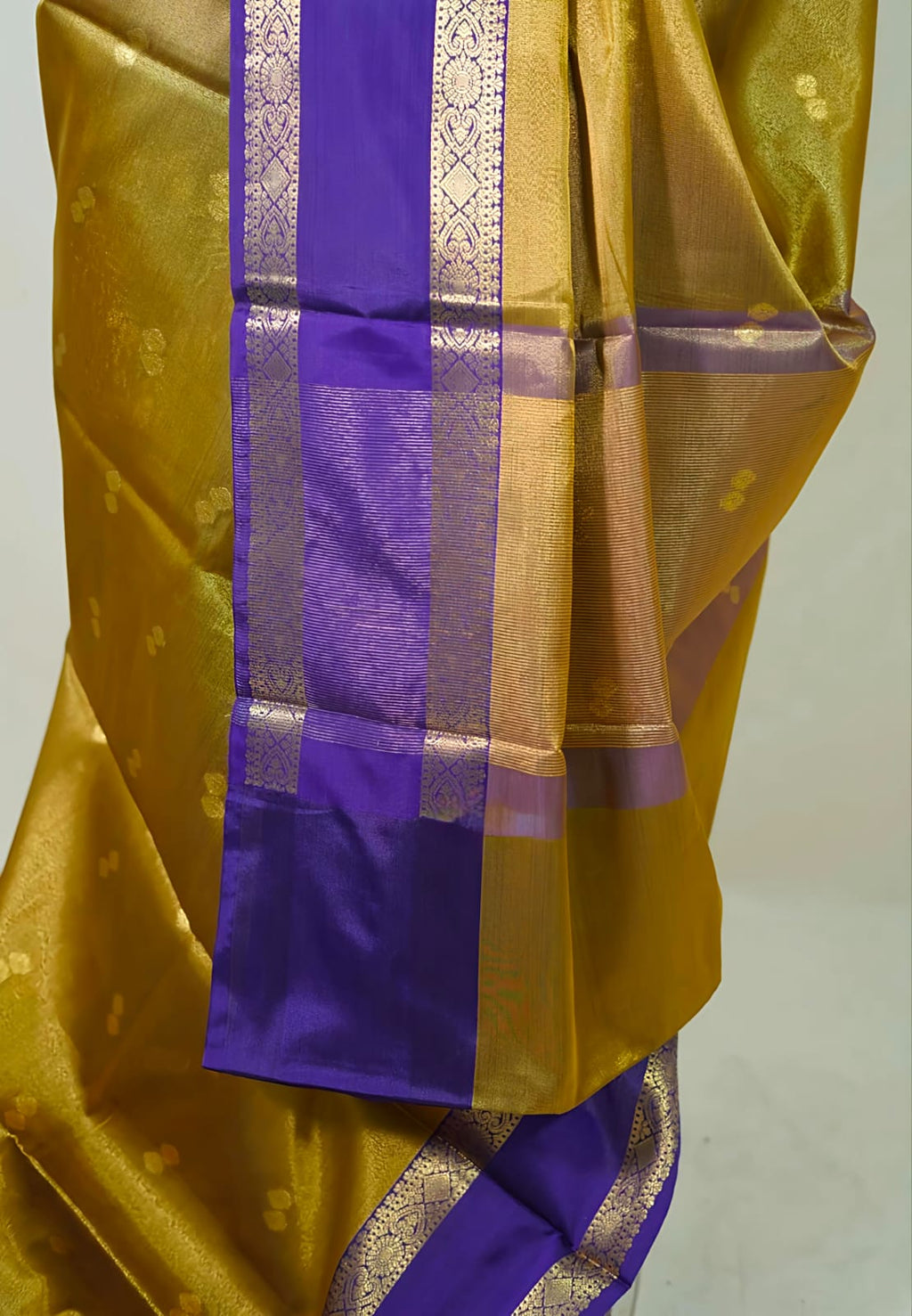 Premium Golden Yellow Butta Banarasi Soft Silk Saree - TS053