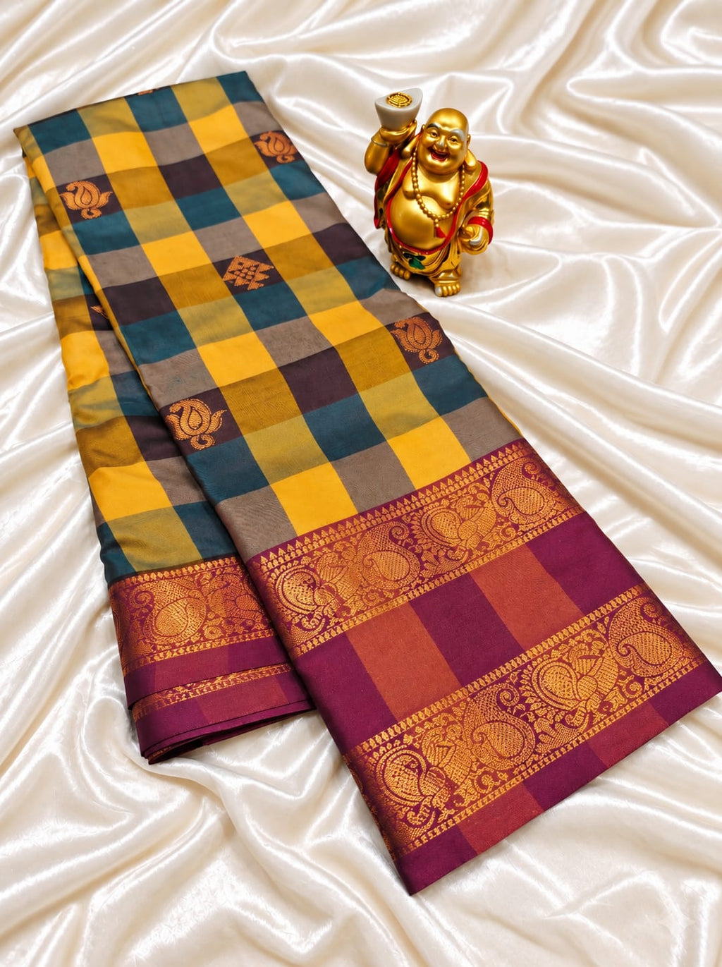 PREMIUM CHECKERED ZARI WORK SAREE COLLECTION
